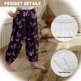 thumbnail image 6 of DISNIMO Purple Butterfly Harem Pants for Girls Bloomer Harem Pants for Kids Harem Bloomers Long Pants Baggy Girl Sweatpants Size 13-16 Trousers Casual Girls Harem Bloomers Summer Fall Long Pants, 6 of 7