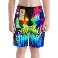 thumbnail image 3 of Geometry Dash Boys Swim Trunks Quick Dry Swim Shorts Kids Bathing Suits Boy Swimsuit Swimwear, 3 of 8