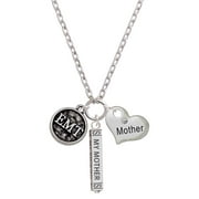 Delight Jewelry Silvertone Medical Caduceus Seal - EMT Always My Mother Bar Zoe Necklace