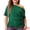 Dark Green, variant on Women's Plus Tops One Shoulder Short Sleeve Ruched Basic Blouses Summer Tee Tops 3X White