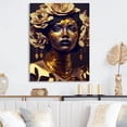 thumbnail image 2 of Designart Gold And Black Floral Woman IX Canvas Wall Art, 2 of 5