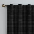 thumbnail image 5 of Sun Zero Crestwood 100% Blackout Woven Plaid Thermal Back Tab Curtain Panel, 40"x96", Black, 5 of 9
