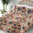 thumbnail image 3 of Ambesonne Floral Fitted & Flat Sheet with Shams 4 Pcs Set, Hexagon Flower Circle Art, Full, Pastel Pink and Dark Rust, 3 of 5