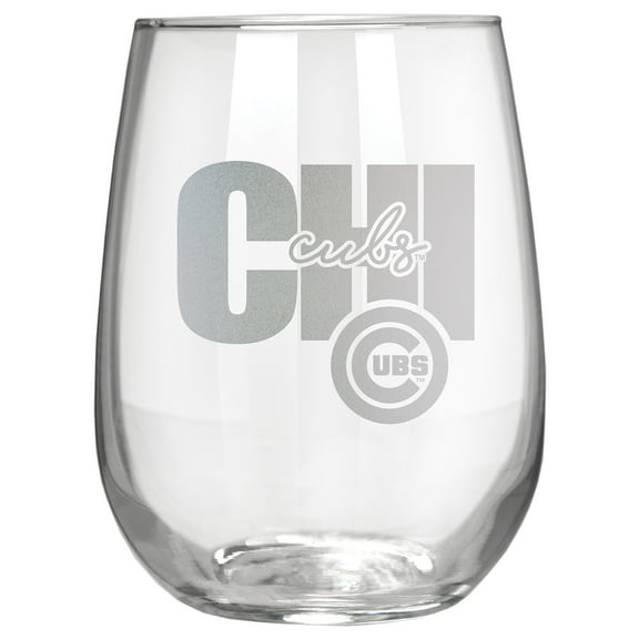 Chicago Cubs Etched 17oz. City Stemless Wine Glass