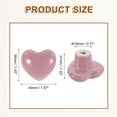thumbnail image 2 of Uxcell Ceramic Cabinet Knobs, 10 Pack Pink Heart Shaped Drawer Knobs, 36mm/1.42" Dresser Knob Pulls Handle with Screws for Vanity, 2 of 7
