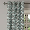 thumbnail image 2 of Ambesonne Damask Grommet Curtain, Damask Shapes Motif, 50" x 72", Teal Brown, 2 of 6