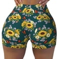 thumbnail image 2 of Balery Sunflowers Printed Workout Shorts for Women Seamless Scrunch Short Gym Yoga Running Sport Active Exercise Fitness Shorts-Medium, 2 of 8