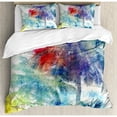 thumbnail image 3 of Palm Tree Twin Size Duvet Cover Set, Retro Watercolor Silhouettes of Palm Trees Stains on Tropical Paradise Theme, Decorative 2 Piece Bedding Set with 1 Pillow Sham, Multicolor, by Ambesonne, 3 of 3