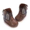thumbnail image 6 of AUDeals Infant Baby Western Cowboy Boots Soft Sole Prewalker Non Slip Embroidered Footwear for Boys and Girls (Coffee, 3-6 Months), 6 of 9