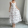 thumbnail image 6 of MYAOYI Women Dresses Wedding Guest Maxi Dress for Women Square Neck Wide Strap Floral Print Flowy A Line Dress, 6 of 9