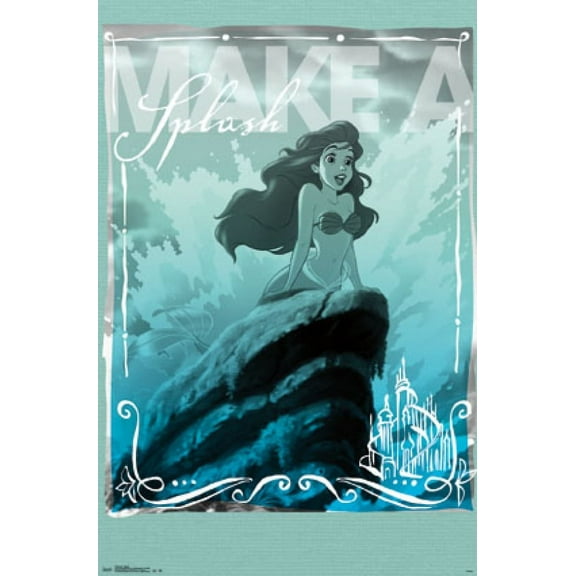 Ariel Little Mermaid- Splash Poster Print (22 x 34)