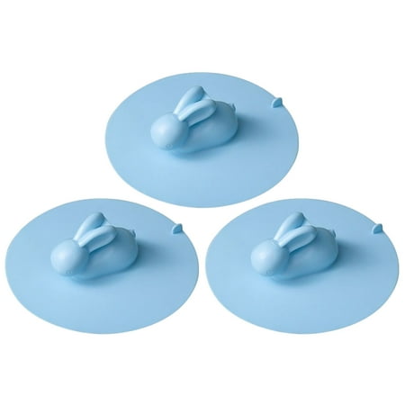 

Creative Sink Plug 3pcs Silicone Sink Plug Rabbit Shape Sink Drain Cover Sink Strainer Plug Strainer Covering Pad for Kitchen Bathroom (L Size Blue)