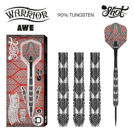 Shot Warrior Awe Steel Tip Dart Set-90% Tungsten-23gm