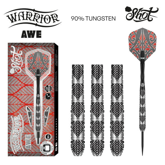Shot Warrior Awe Steel Tip Dart Set-90% Tungsten-23gm