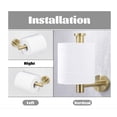 thumbnail image 3 of Toilet Paper Holder Towel Ring Brushed Gold Bathroom Hardware Hand Towel Holder Bathroom Accessories Set Wall Mount Stainless Steel 2 Pieces, 3 of 9
