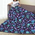 thumbnail image 6 of Salouo Funny Skull Flower Print Bed Blankets,Flannel Blanket Comfortable Air Conditioning Blanket Lightweight Blanket for Sofa Bed Travel & Couch -40"x30", 6 of 8