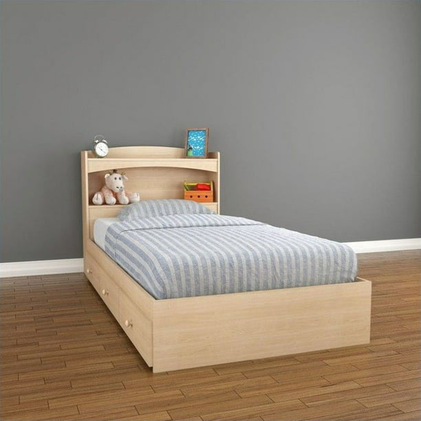 Nexera Alegria 2 Piece Twin Bedroom Set, Maple Twin Platform Bed