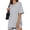 Gray, variant on Womens Oversized T Shirts Cotton Loose Fit Crewneck Short Sleeve Side Slit Summer Casual Basic Tee