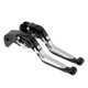 thumbnail image 1 of Palancas de freno y embrague cortas/largas Unique Bargains para Suzuki GSXR1000 09-19, ajustables en 6 posiciones, palanca de freno de manillar negra con mango tono plateado, 1 par, 1 of 7