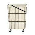 thumbnail image 2 of Oceanstar WLS1736 24.8 x 11.9 x 18.3 in. Mobile Rolling Storage Laundry Basket Cart with Handle, Black, 2 of 8