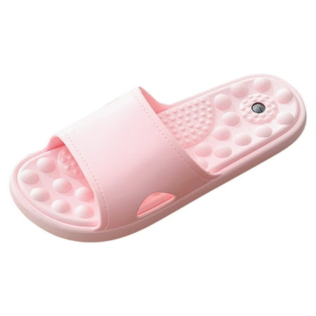OJSFQUFP Summer Sandals for Women Womens Couple Shoes Solid Color Non Slip Foot Massage Slippers Summer Home Bathroom Platform Slippers Womens Slippers Cute Pink 41