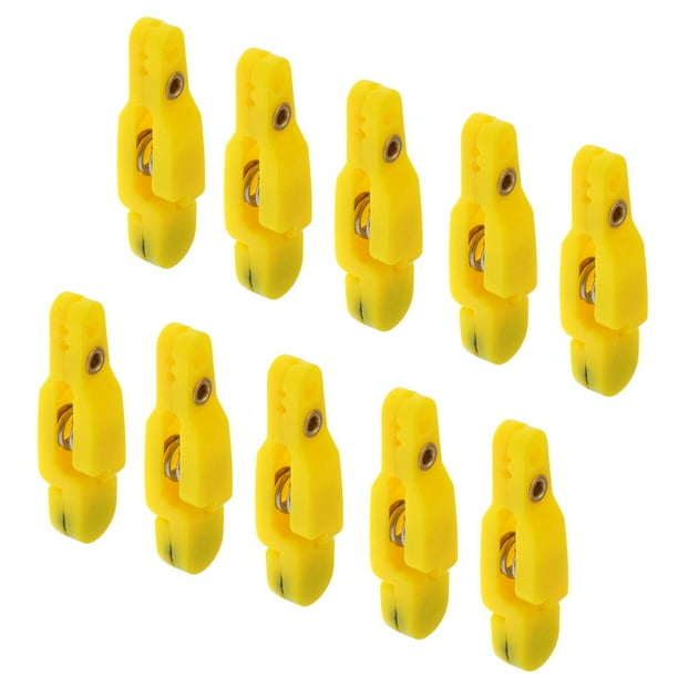 Paquete de 10 clips de liberación rápida ajustables de alta tensión para kit de pesca en alta mar. Amarillo