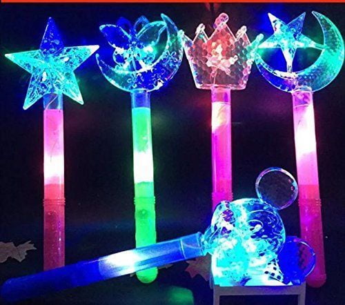 8 Light-Up Strobe Sticks Flashing Patrol Wands LED Glow Blinking Rave Party EDC 
