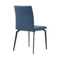 thumbnail image 3 of 5 Piece Ceramic Dining Table with Diamond Stitched Chairs, Blue and Brown- Saltoro Sherpi, 3 of 5