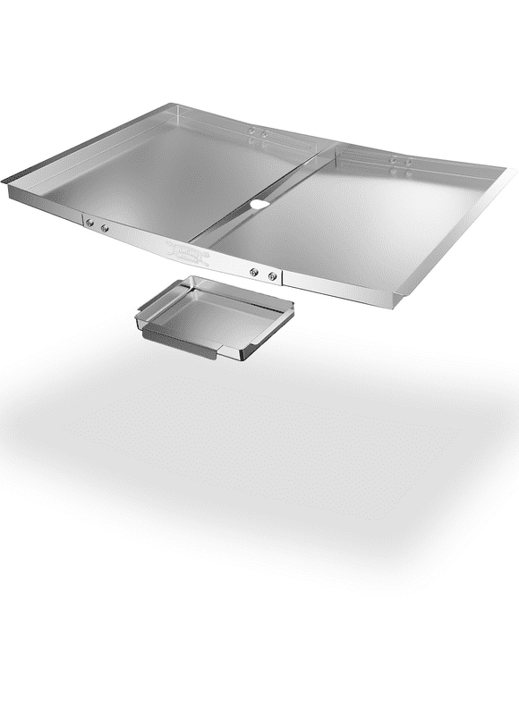 Grease Tray with Catch Pan - Universal Drip Pan for 4/5 Burner Gas Grill Models from Dyna Glo, Nexgrill, Kenmore, BHG and More - Stainless Steel Grill Replacement Parts(24"-30")