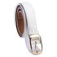 thumbnail image 2 of Cinturón de Hebilla de Metal para Mujer Cinturón de Mezclilla Simple de Moda Cinturón de material cuero de Color Sólido , Blanco Yinane Cinturón de mujer, 2 of 4