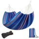 thumbnail image 1 of Hamaca Doble Brasileña JoyView 220x150cm con Rayas Azules, Capacidad 204kg, 1 of 7