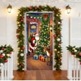 thumbnail image 5 of Christmas Door Cover - Santa-Print Door Banner Weather-Proof Fast Install, Indoor Outdoor Holiday Backdrops for Entryway or Party Photo, 5 of 6