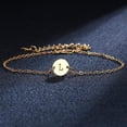 thumbnail image 2 of Giorgio Bergamo Stainless Steel Yellow Gold Plated All 26 Letter Alphabet Initial Disc Adjustable Bracelet/Anklet, L, 2 of 6