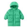 thumbnail image 4 of HNMKIU Winter Girls Hooded Long Down Coat Thickened Warm Padded Jacket Winter Coats for Girls Outerwear for Cold Weather and Comfort 3-14 Years Green,4-5 Years, 4 of 5