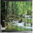thumbnail image 4 of Ambesonne Forest Shower Curtain, Tropic Mountain Stream, 69"Wx84"L, Green Brown, 4 of 5