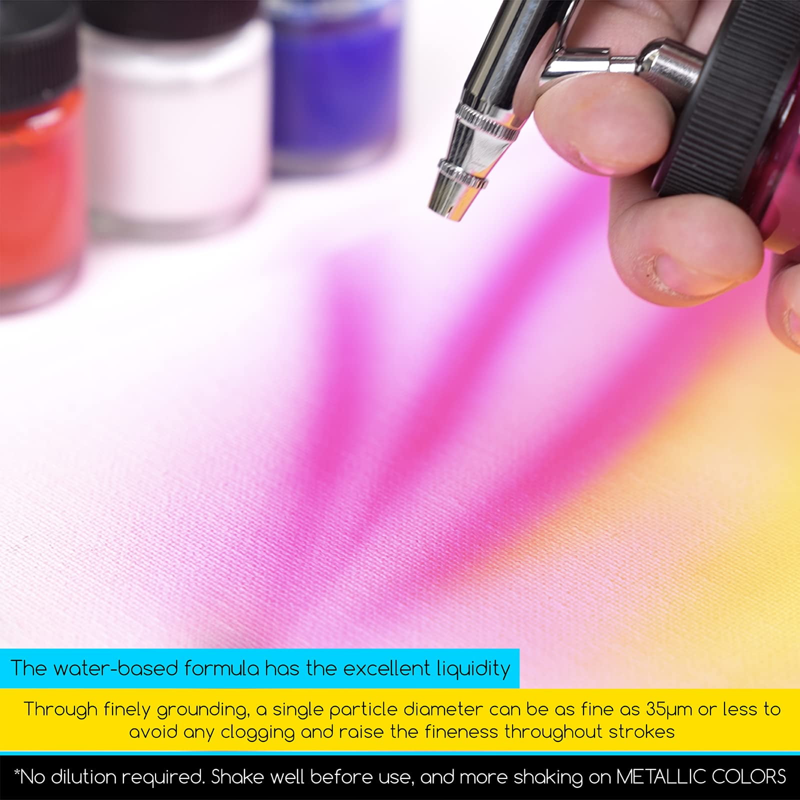 MEEDEN 24 Color Airbrush Paint, 1oz Non Toxic Acrylic Airbrush Paint Set for Painting in Art Supplies for Artists, Beginners and Students