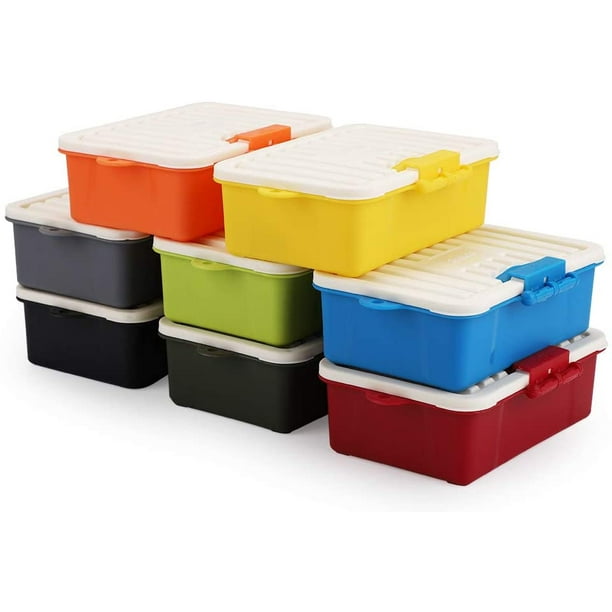 8 Color Lidded Storage Box 4.0X2.56X 1.18 inch(LxWxH) Mini Plastic