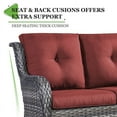 thumbnail image 3 of PARKWELL Patio Rattan Seat Sofa Cushioned Loveseat,Outdoor Wicker Furniture,Red, 3 of 6