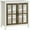 White, variant on HOMCOM Kitchen Sideboard with Glass Doors Buffet Cabinet Accent Cabinet