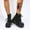 Black, variant on Patlollav Women Boots Retro Flat Bottom Shoes Casual Boots Plus Size Slip On Shoes