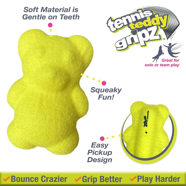 Nylabone Power Play Tennis Teddy Gripz Bear Dog Toy (Medium/Wolf - Up to 35 lbs.) Nylabone Power Play Tennis Teddy Gripz Bear Dog Toy (Medium/Wolf - Up to 35 lbs.)