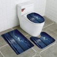 thumbnail image 1 of Juego de alfombras de baño ABPHQTO 3 Piezas Alfombra de Baño Contorno y Tapa de Inodoro Franela Antideslizante, 1 of 2