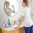 thumbnail image 2 of Subekyu Toothbrush Holder,Bathroom Counter Organizer,5 Compartments Multifunctional Storage for Cosmetic,Toothbrush, Razor Holder ,Marble White, 2 of 8