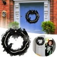 thumbnail image 2 of Gothic Wreath for All Seasons, Halloween Wreath with Pearls Bows Crows, Black Lace Wreaths for Christmas Front Door Garden Wall Home Decor, 2 of 5