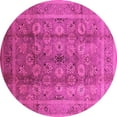 thumbnail image 1 of Ahgly Company Indoor Round Oriental Pink Traditional Area Rugs, 3' Round, 1 of 4