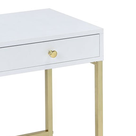 Gray Accent Table with Drawer - 24" Tall Living Room & Bedroom Side Table