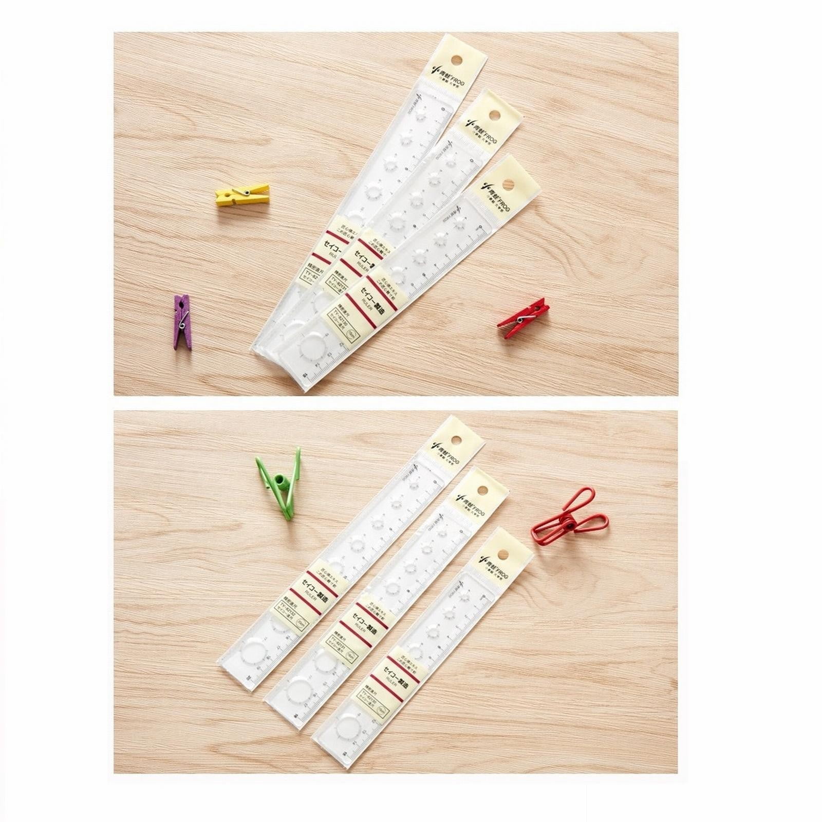 6 In Flexible Rubber Ruler With Hole, Transparent Shatterproof Wave Line Ruler, Clearance Office Supplies for Teens & Adults