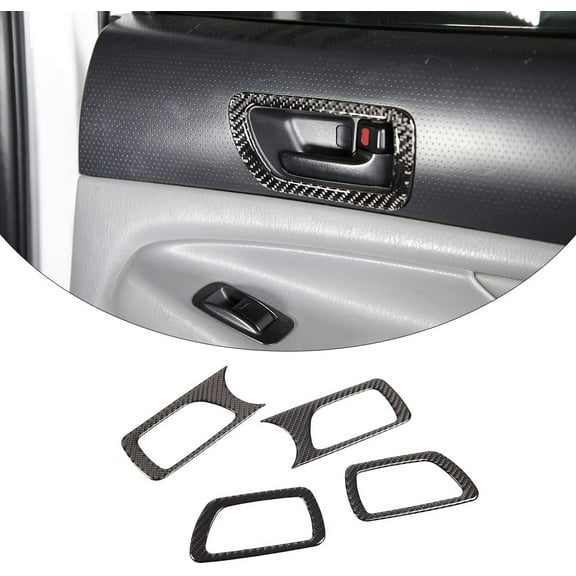 TINKI Soft Carbon Fiber Car Inner Door Handle Frame Sticker Trim Fit For Toyota Tacoma 2005 2006 2007 2008 2009 2010 2011 2012 2013 2014 2015