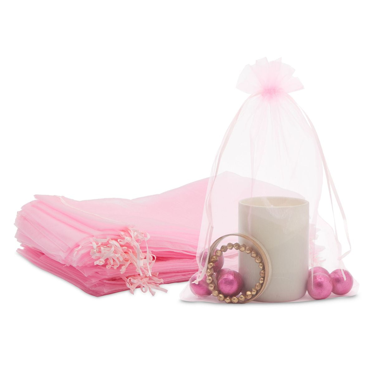 100 Pink & White Stripe Candy/Sweet Bags 5x7 Prime Brand 
