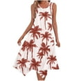 thumbnail image 1 of Staron Robes d'Été pour Femmes en Liquidation à Moins de 10 $ Sans Manches Ample Fluide Robes Décontractées d'Été Hawaïennes Taille Haute Ligne A Vacances Plage avec Poches Rouge G, 1 of 6